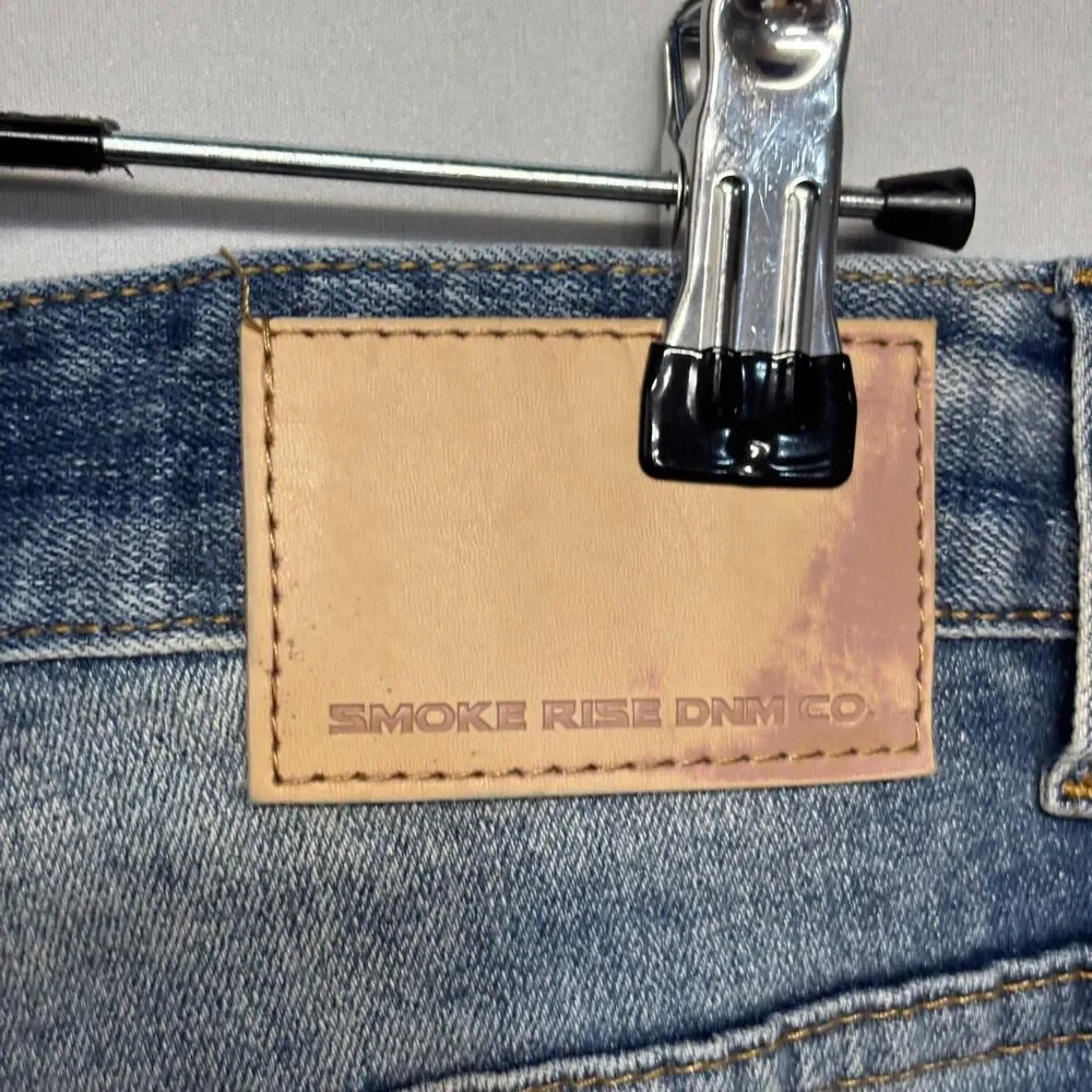 Smoke Rise Men Slim Distressed Jeans Size 38x32 Blue Denim C132 -27